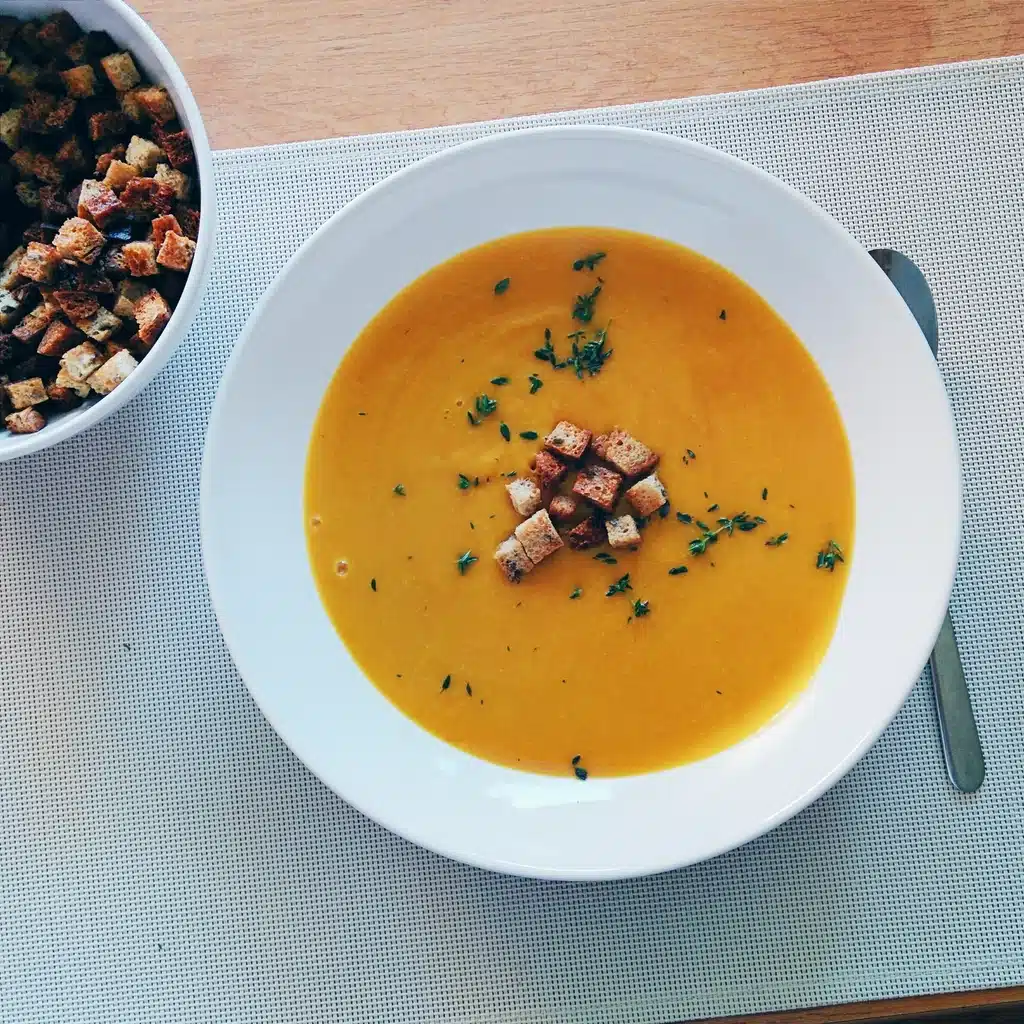 Crema de calabaza con picatostes Mix&GO